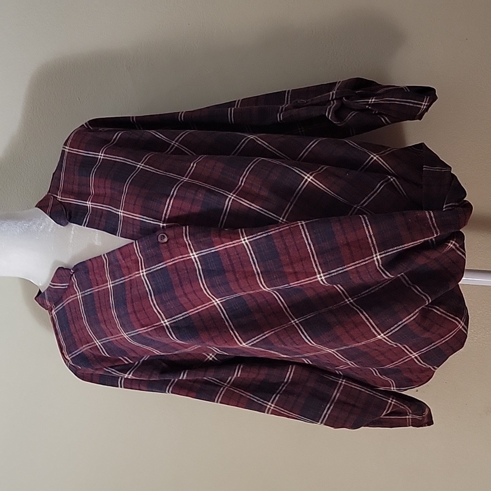HYFVE Checkered Twist Front Blouse